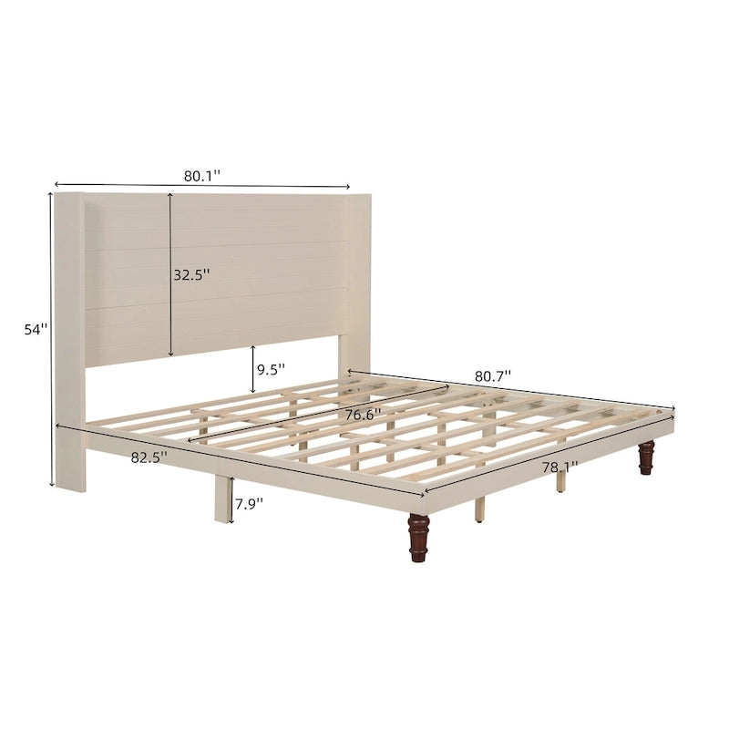 Lit plateforme King avec tête de lit haute et élégante et dossier confortable