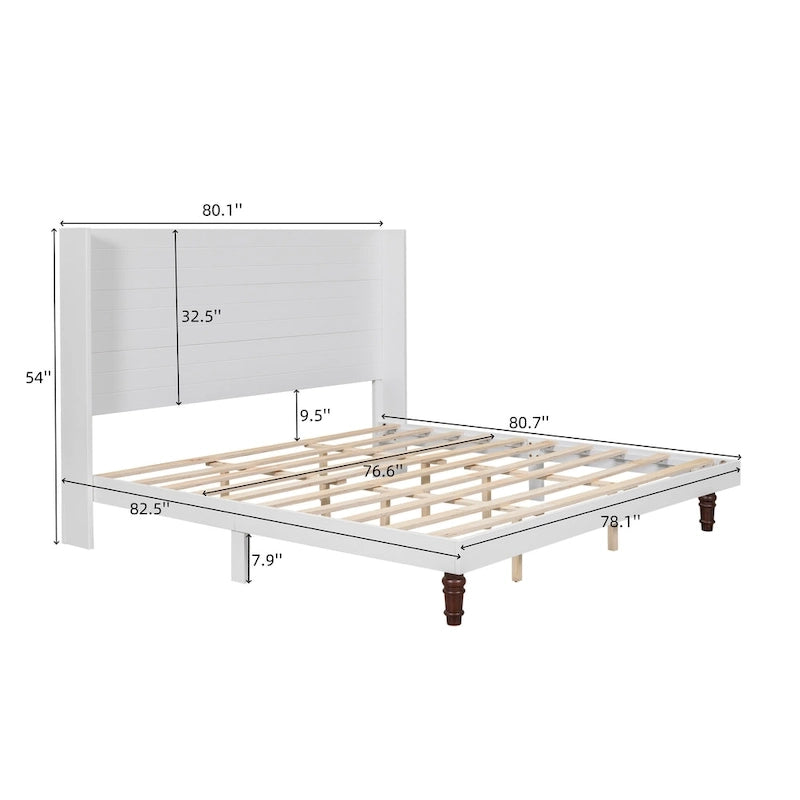 Lit plateforme King avec tête de lit haute et élégante et dossier confortable