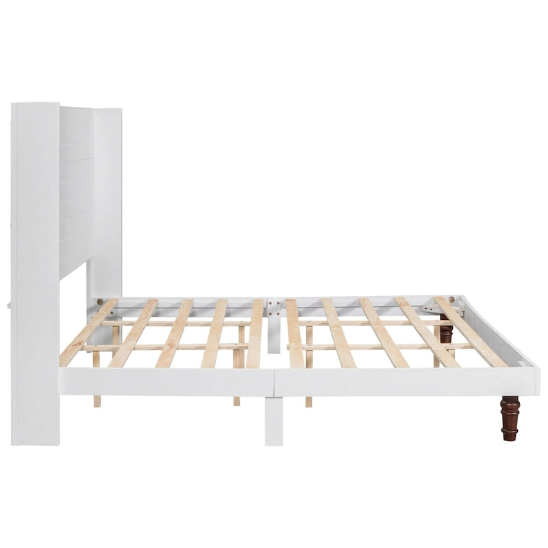 Lit plateforme King avec tête de lit haute et élégante et dossier confortable