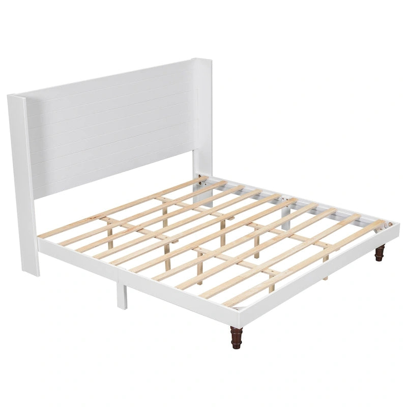 Lit plateforme King avec tête de lit haute et élégante et dossier confortable