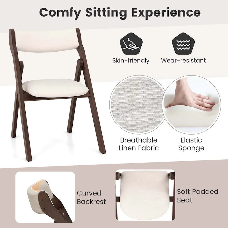 Lot de 2 ou 4 chaises pliantes avec dossier et assise rembourrés confortables