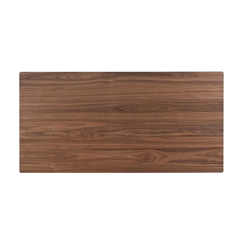 Table à manger, 180 cm, pieds inclinés de style rétro, bois d'hévéa massif marron