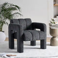 Fauteuil d'appoint rembourré de 79 cm de large en bouclé, fauteuil d'appoint moderne, chaise d'appoint, fauteuil large confortable pour chambre, salon