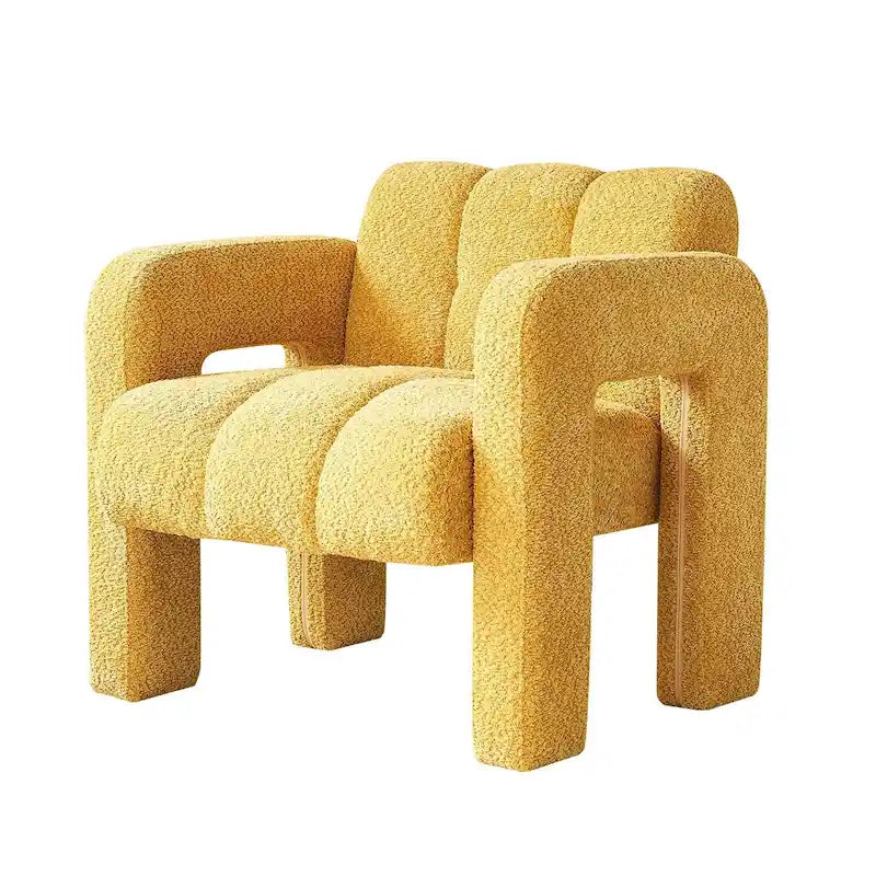 Fauteuil d'appoint rembourré de 79 cm de large en bouclé, fauteuil d'appoint moderne, chaise d'appoint, fauteuil large confortable pour chambre, salon