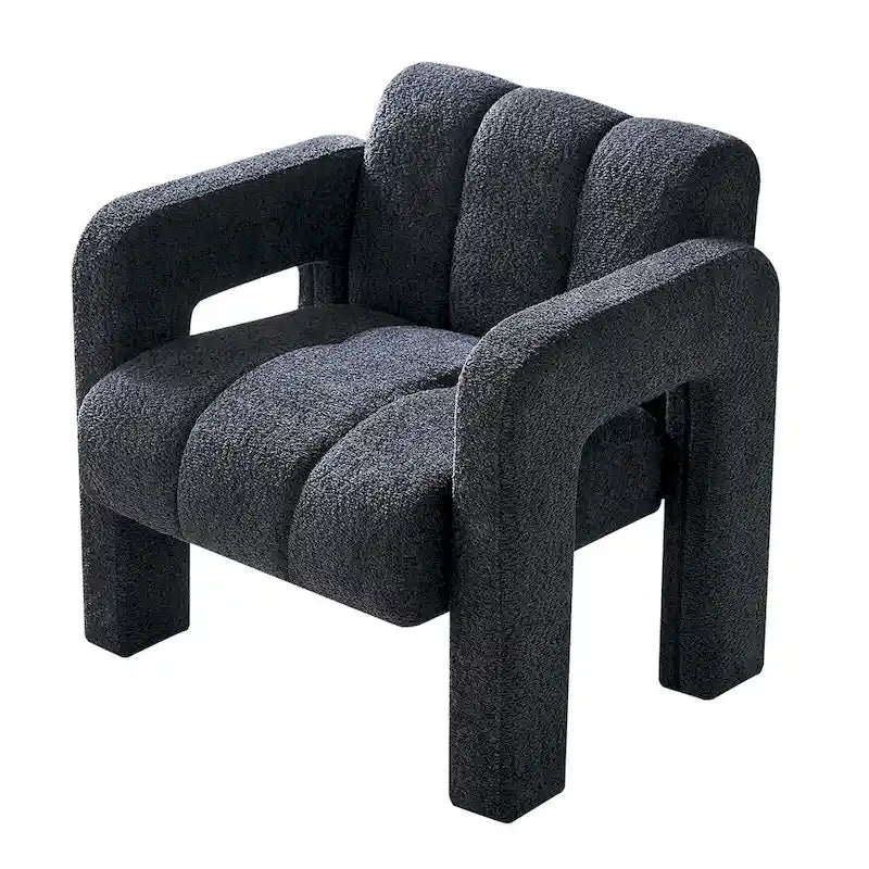 Fauteuil d'appoint rembourré de 79 cm de large en bouclé, fauteuil d'appoint moderne, chaise d'appoint, fauteuil large confortable pour chambre, salon