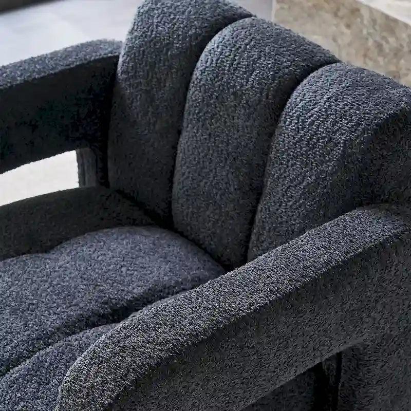 Fauteuil d'appoint rembourré de 79 cm de large en bouclé, fauteuil d'appoint moderne, chaise d'appoint, fauteuil large confortable pour chambre, salon
