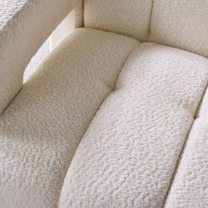 Fauteuil d'appoint rembourré de 79 cm de large en bouclé, fauteuil d'appoint moderne, chaise d'appoint, fauteuil large confortable pour chambre, salon