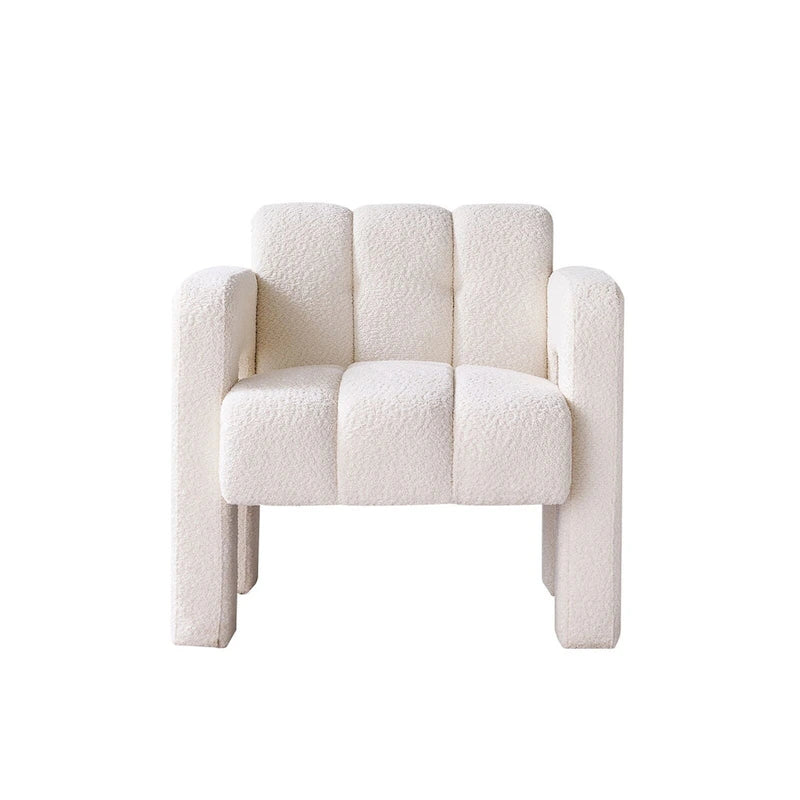 Fauteuil d'appoint rembourré de 79 cm de large en bouclé, fauteuil d'appoint moderne, chaise d'appoint, fauteuil large confortable pour chambre, salon
