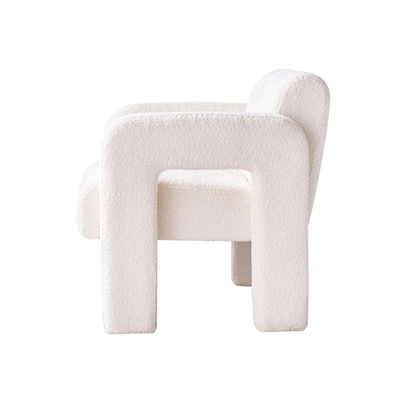 Fauteuil d'appoint rembourré de 79 cm de large en bouclé, fauteuil d'appoint moderne, chaise d'appoint, fauteuil large confortable pour chambre, salon