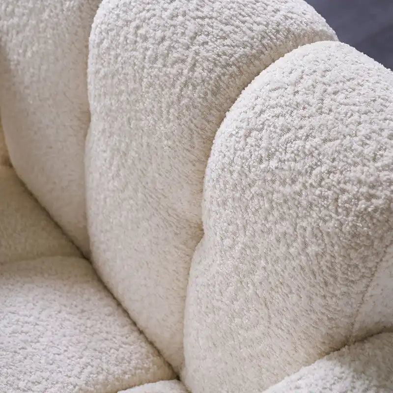 Fauteuil d'appoint rembourré de 79 cm de large en bouclé, fauteuil d'appoint moderne, chaise d'appoint, fauteuil large confortable pour chambre, salon