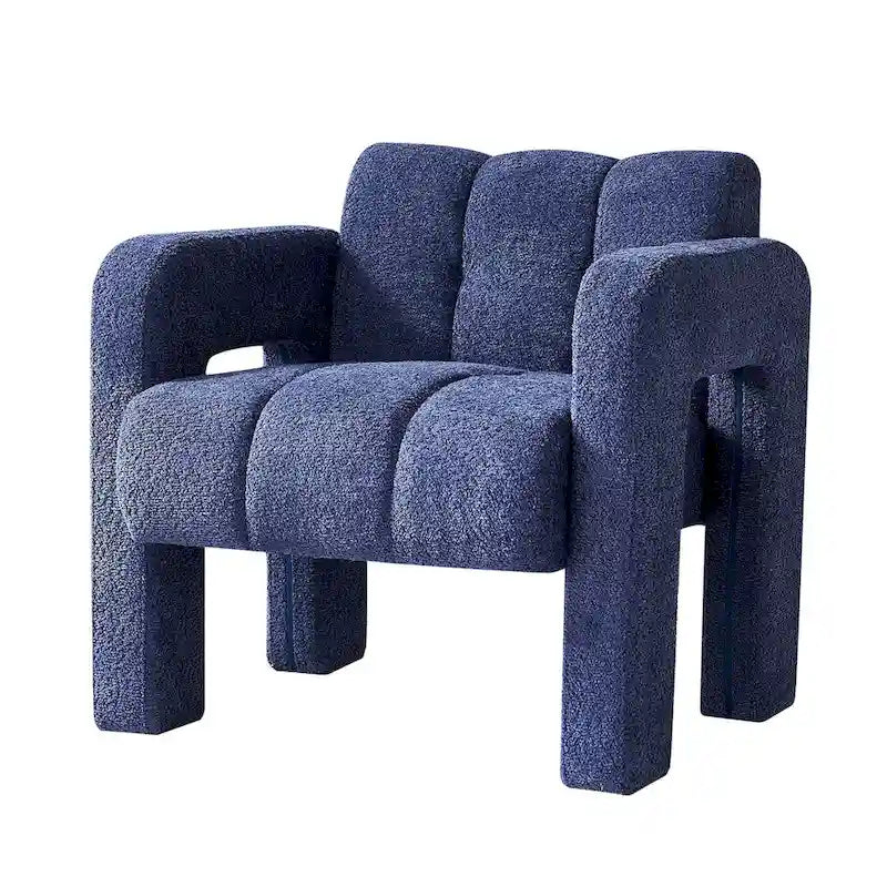 Fauteuil d'appoint rembourré de 79 cm de large en bouclé, fauteuil d'appoint moderne, chaise d'appoint, fauteuil large confortable pour chambre, salon