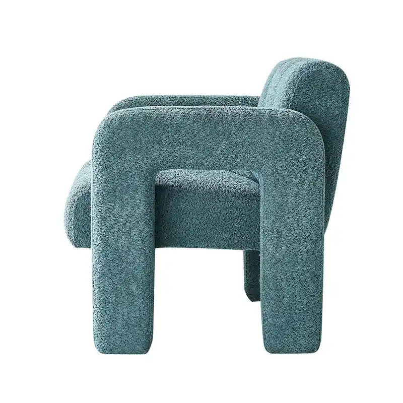 Fauteuil d'appoint rembourré de 79 cm de large en bouclé, fauteuil d'appoint moderne, chaise d'appoint, fauteuil large confortable pour chambre, salon