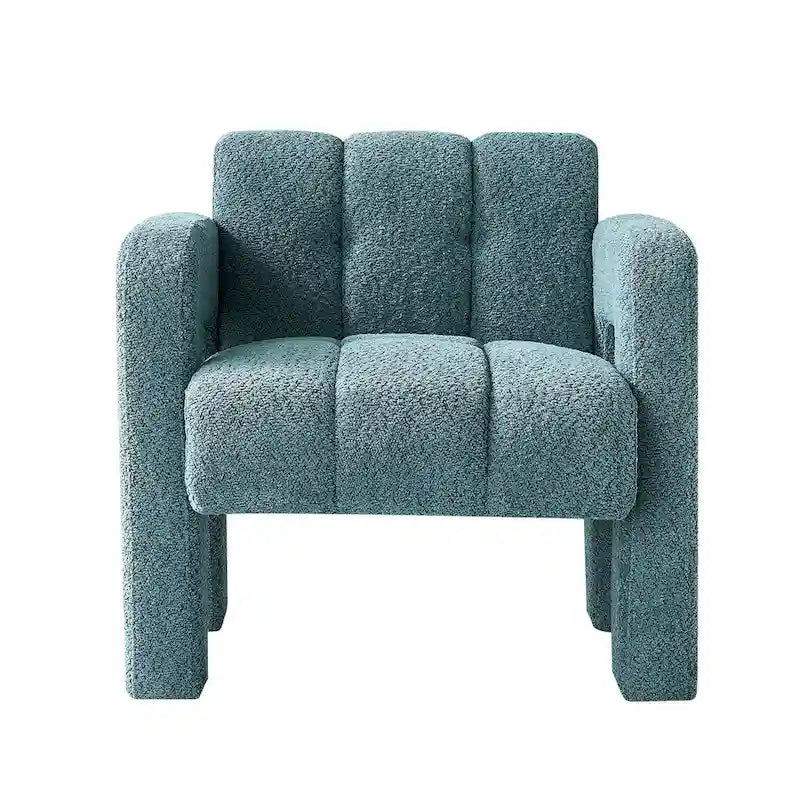 Fauteuil d'appoint rembourré de 79 cm de large en bouclé, fauteuil d'appoint moderne, chaise d'appoint, fauteuil large confortable pour chambre, salon
