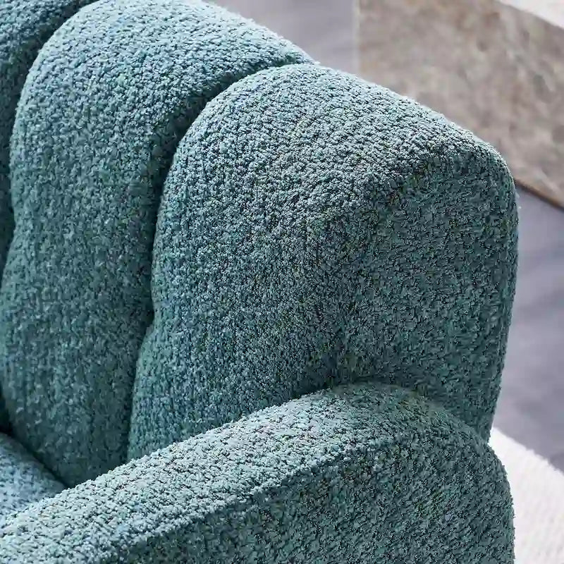 Fauteuil d'appoint rembourré de 79 cm de large en bouclé, fauteuil d'appoint moderne, chaise d'appoint, fauteuil large confortable pour chambre, salon
