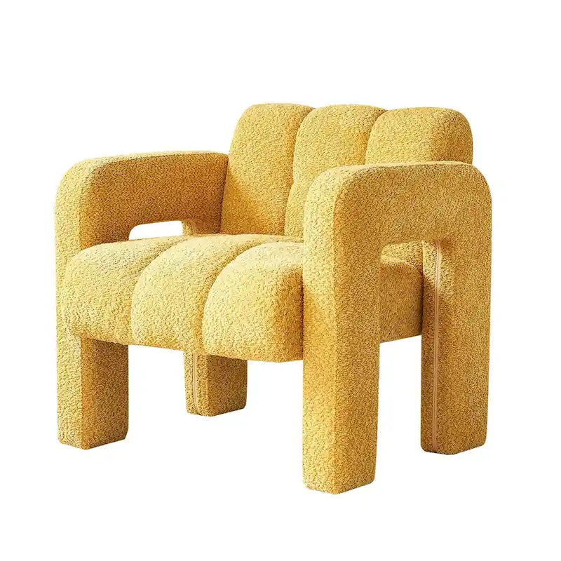 Fauteuil d'appoint rembourré de 79 cm de large en bouclé, fauteuil d'appoint moderne, chaise d'appoint, fauteuil large confortable pour chambre, salon