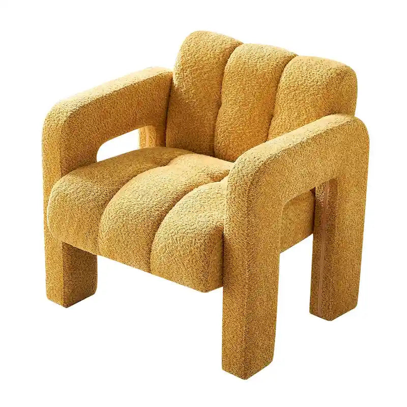 Fauteuil d'appoint rembourré de 79 cm de large en bouclé, fauteuil d'appoint moderne, chaise d'appoint, fauteuil large confortable pour chambre, salon