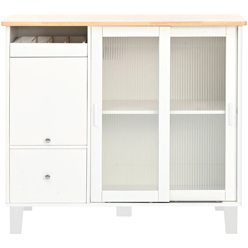 Îlot de cuisine avec abattant (tabouret non inclus)