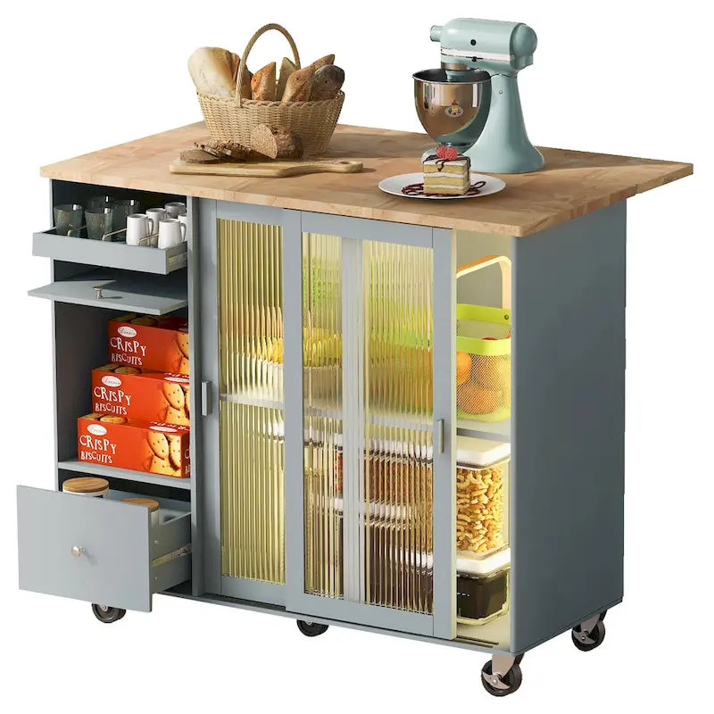 Îlot de cuisine avec abattant (tabouret non inclus)