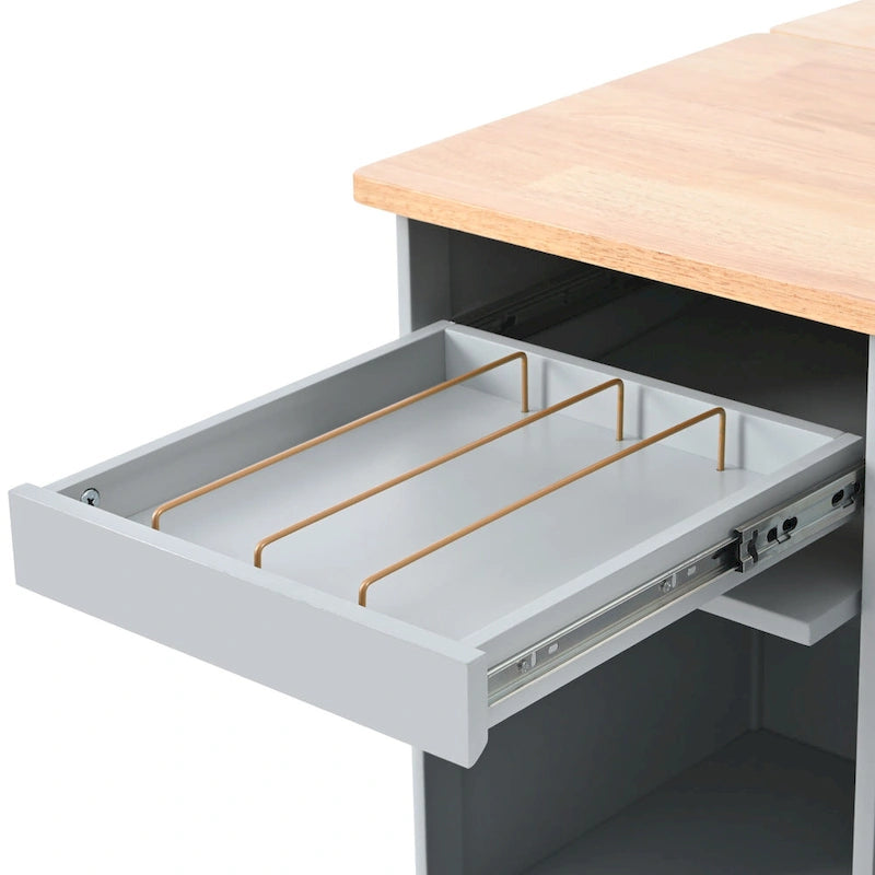 Îlot de cuisine avec abattant (tabouret non inclus)