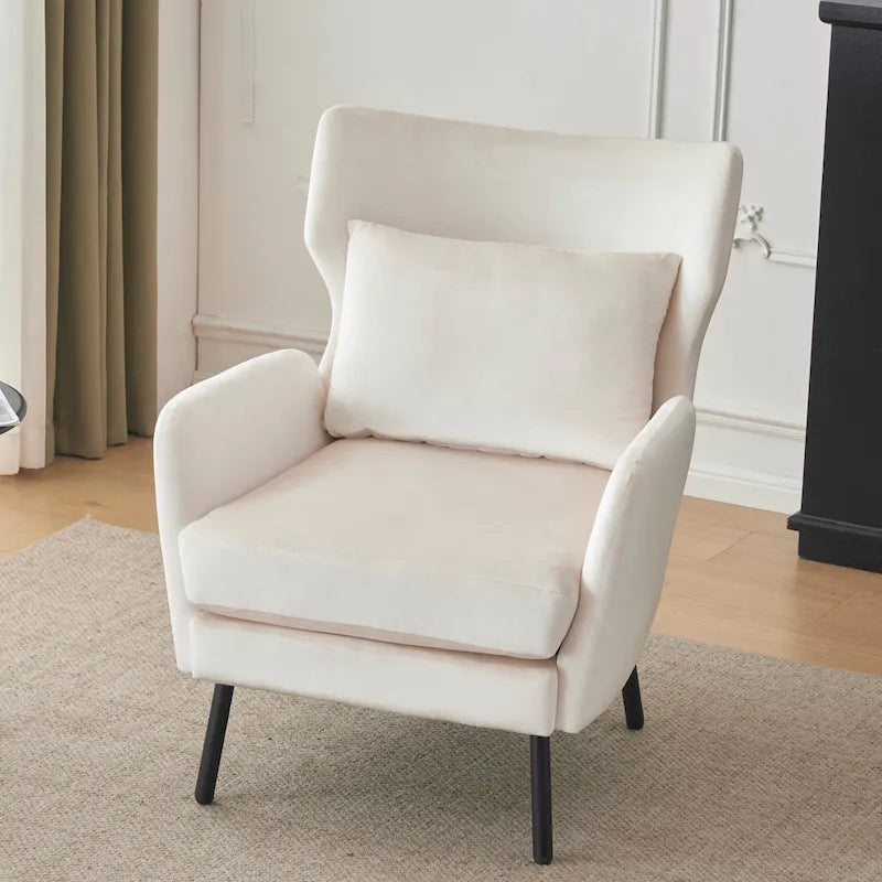 Fauteuil d'appoint en velours à oreilles de 32 pouces