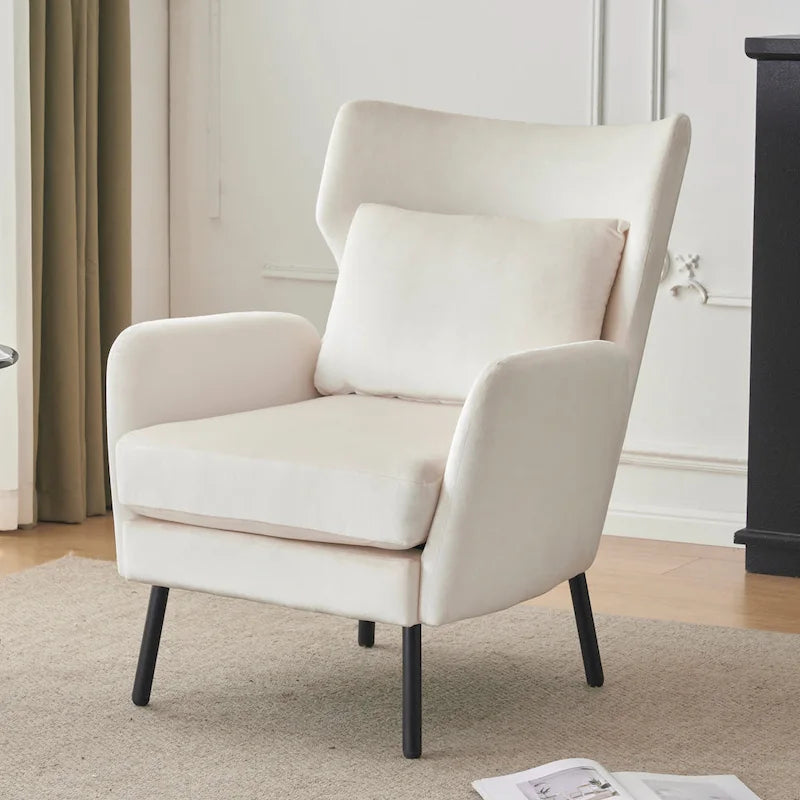 Fauteuil d'appoint en velours à oreilles de 32 pouces