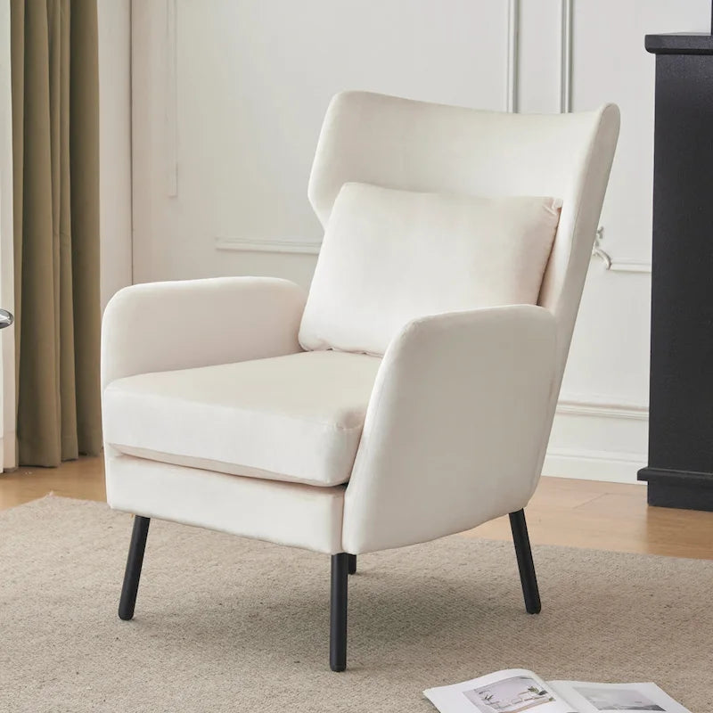 Fauteuil d'appoint en velours à oreilles de 32 pouces