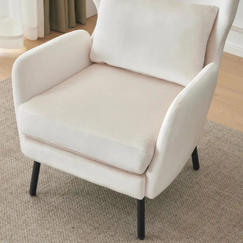 Fauteuil d'appoint en velours à oreilles de 32 pouces
