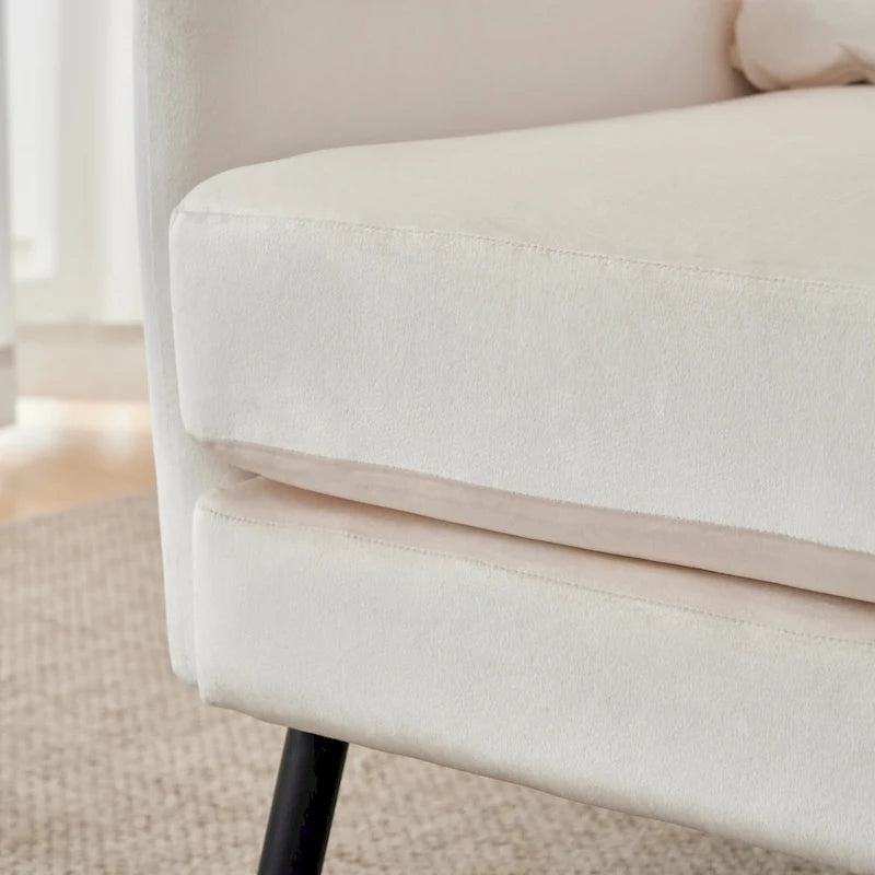 Fauteuil d'appoint en velours à oreilles de 32 pouces
