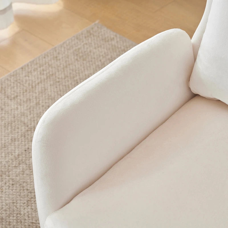 Fauteuil d'appoint en velours à oreilles de 32 pouces