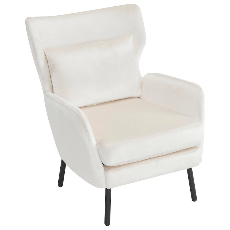 Fauteuil d'appoint en velours à oreilles de 32 pouces