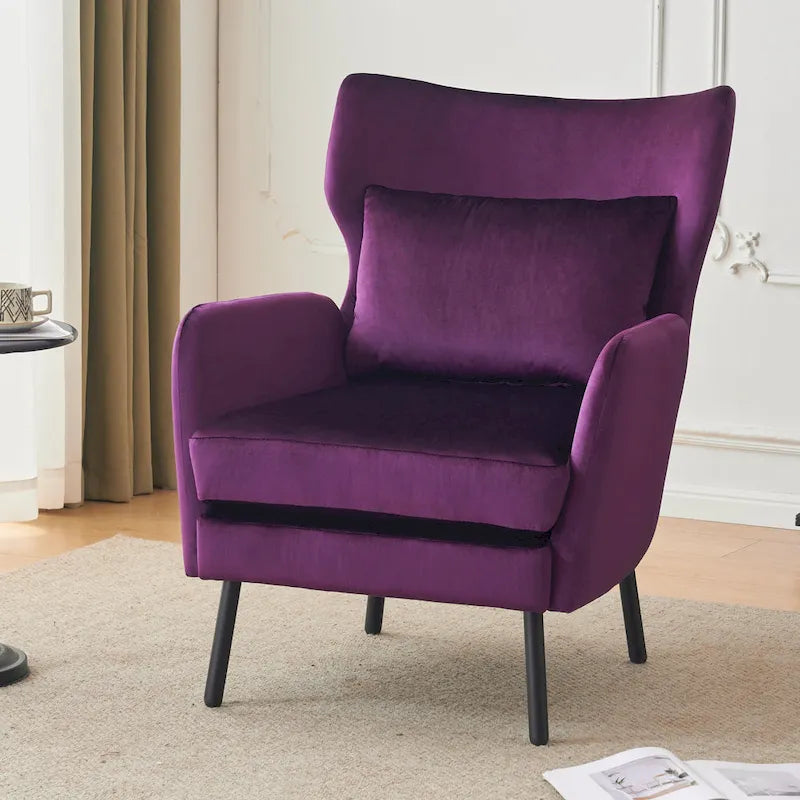 Fauteuil d'appoint en velours à oreilles de 32 pouces