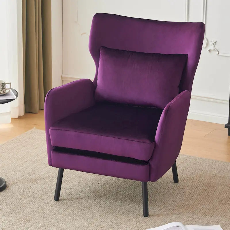 Fauteuil d'appoint en velours à oreilles de 32 pouces