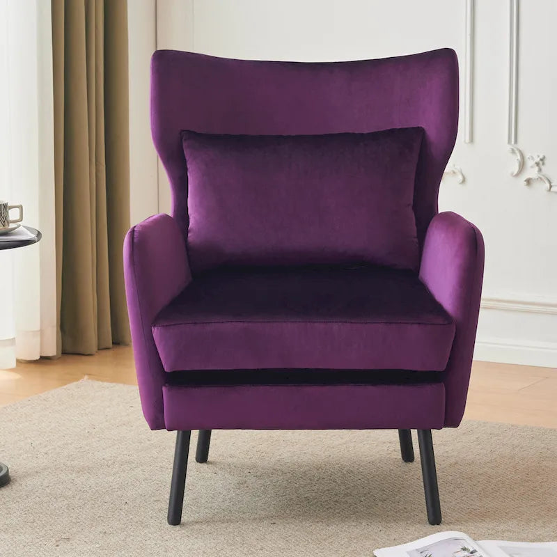 Fauteuil d'appoint en velours à oreilles de 32 pouces