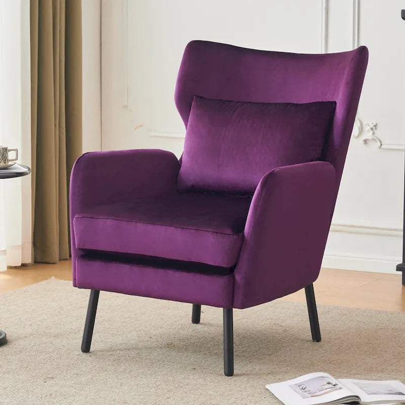 Fauteuil d'appoint en velours à oreilles de 32 pouces