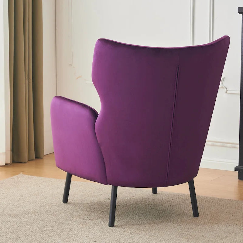 Fauteuil d'appoint en velours à oreilles de 32 pouces