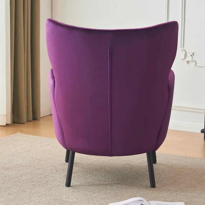 Fauteuil d'appoint en velours à oreilles de 32 pouces