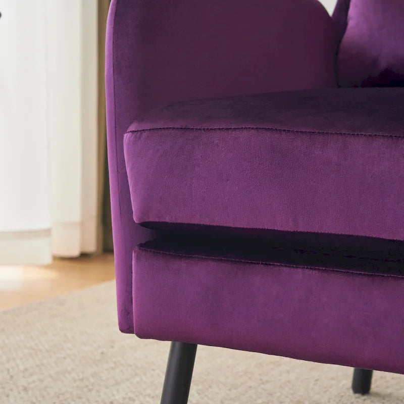 Fauteuil d'appoint en velours à oreilles de 32 pouces