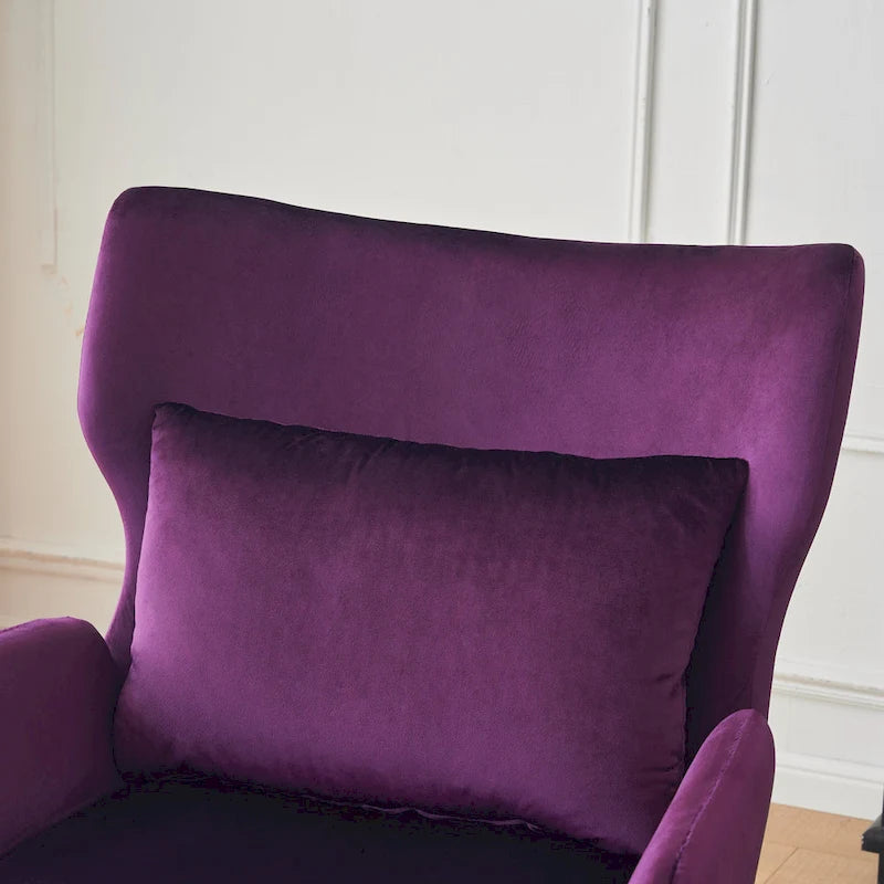 Fauteuil d'appoint en velours à oreilles de 32 pouces