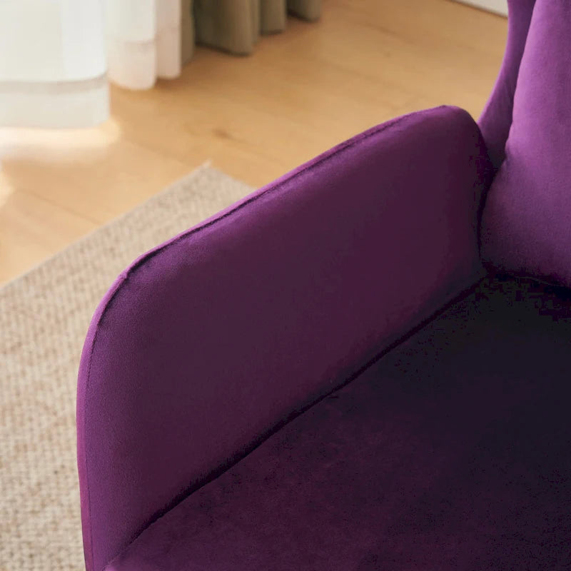 Fauteuil d'appoint en velours à oreilles de 32 pouces