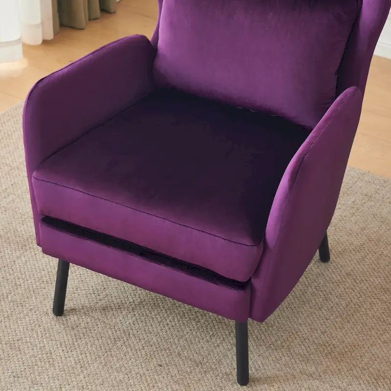 Fauteuil d'appoint en velours à oreilles de 32 pouces