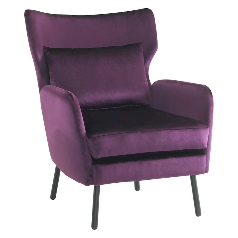 Fauteuil d'appoint en velours à oreilles de 32 pouces