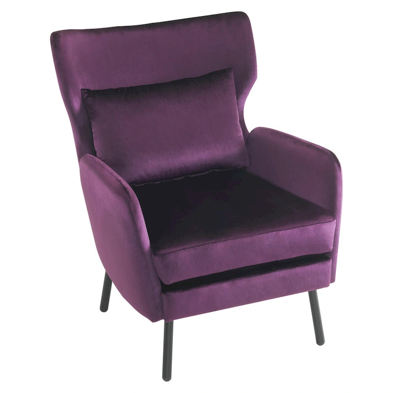 Fauteuil d'appoint en velours à oreilles de 32 pouces