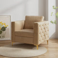 Fauteuil capitonné de couleur kaki 35.4