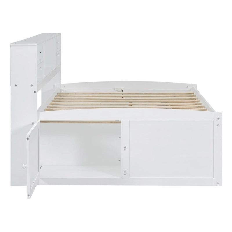 Lit de repos en bois complet avec armoires, étagères et tiroirs