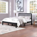 Lit plateforme queen en acacia, style ferme moderne