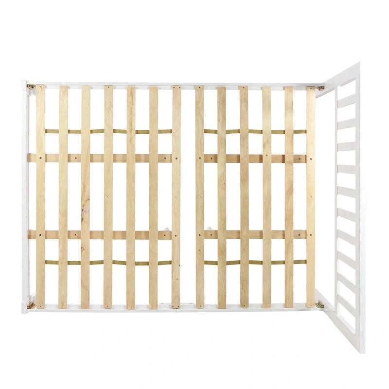 Lit plateforme queen en acacia, style ferme moderne