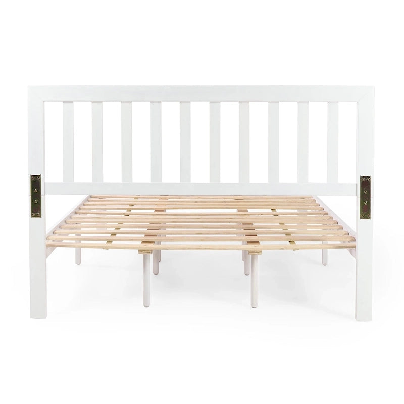 Lit plateforme queen en acacia, style ferme moderne