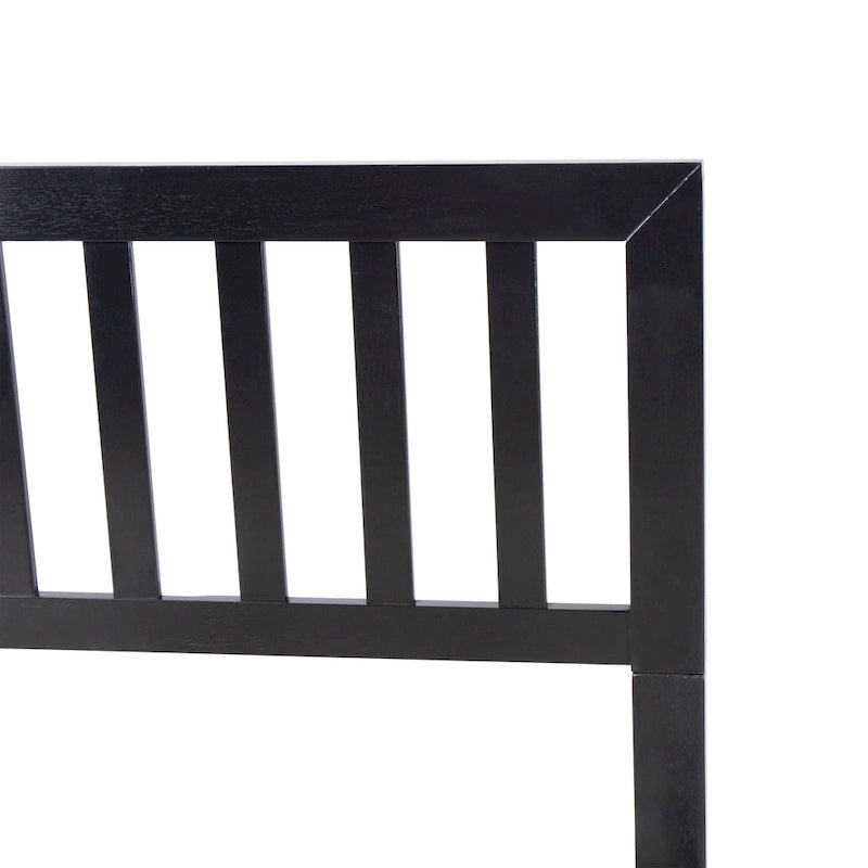 Lit plateforme queen en acacia, style ferme moderne