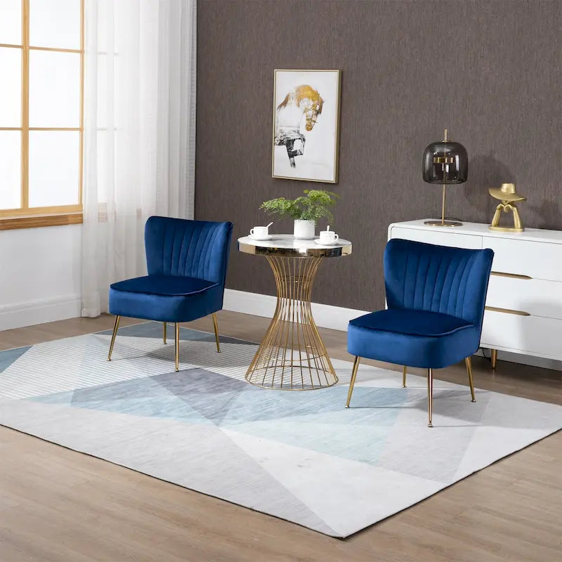 Chaises d'appoint capitonnées en velours (lot de 2)