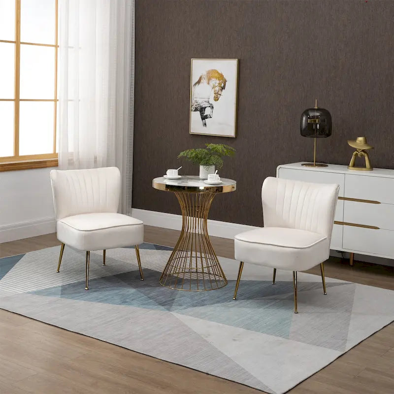 Chaises d'appoint capitonnées en velours (lot de 2)